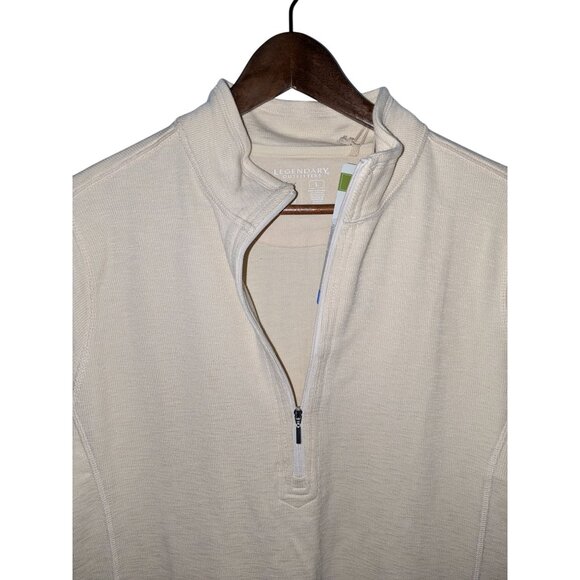 Legendary Outfitters Womens Quarter Zip Knit Dress With Pockets Beige L - Picture 3 of 8